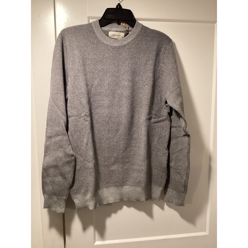Blend Mens Gray Textured Knit Crew Neck Pullover Sweater 20717559 Size M NEW